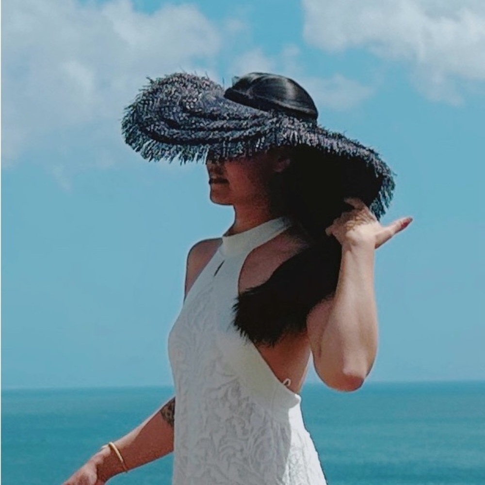 CULT GAIA Wide-Brim Straw visor